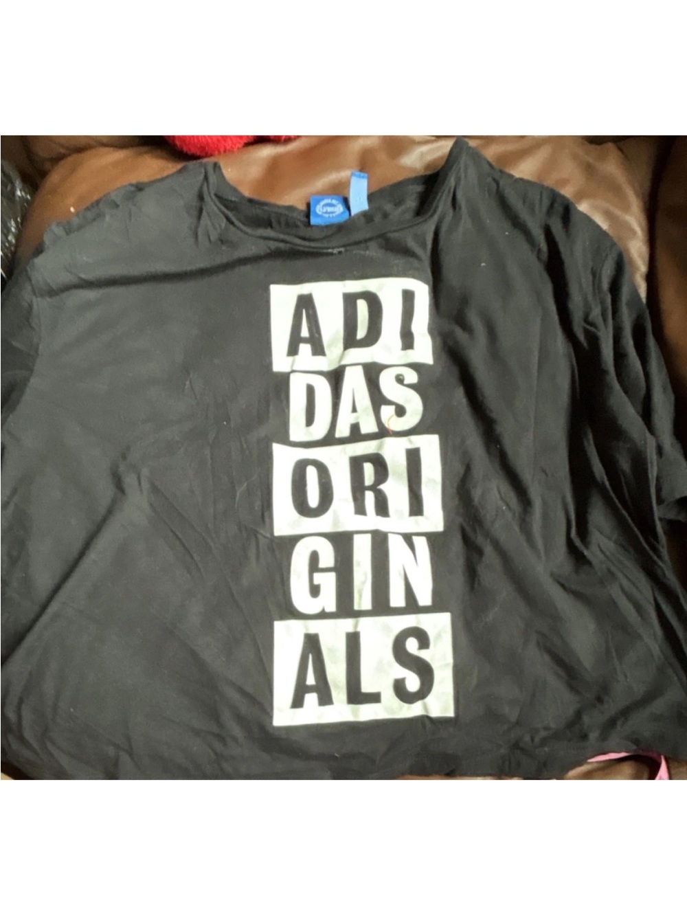 adidas Black Tee with Blue Trefoil Tag